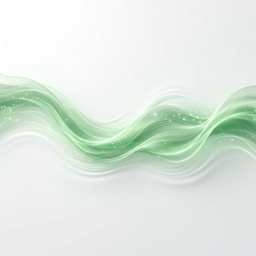 Smooth, calming green waves of AI intelligence